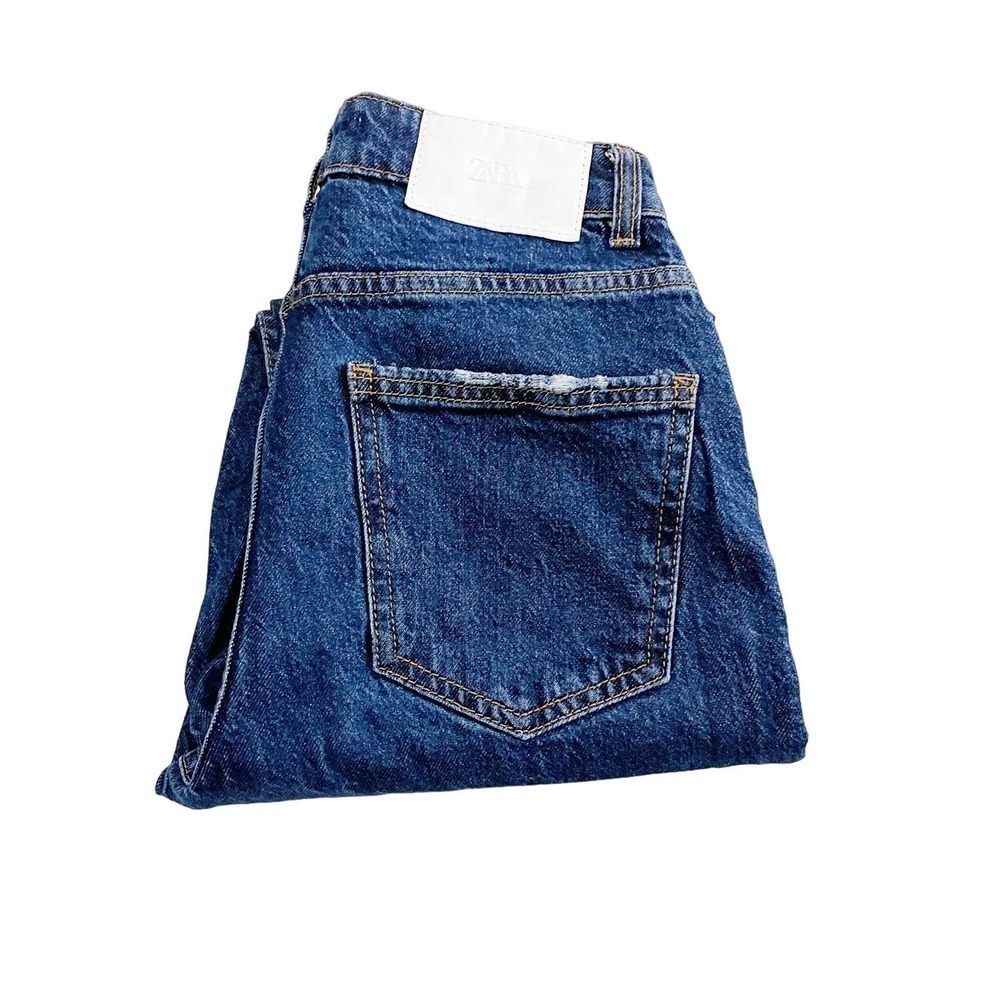 Zara Straight Leg Jeans - Dark Blue Denim